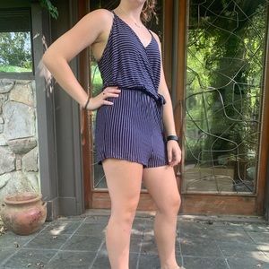 Striped v-neck romper from Target
